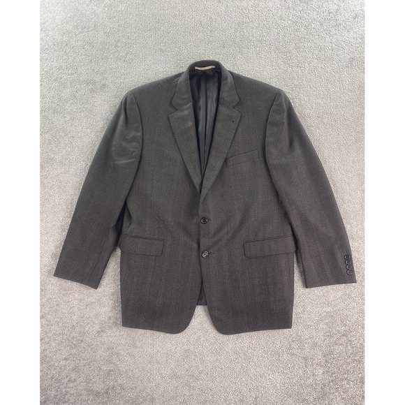 Burberry London Suit Jacket Men 44 R Taupe Wool Check Luxury Kensington Sport